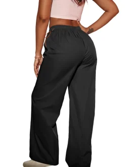 Elastic Waist Cargo Wide Leg Pants