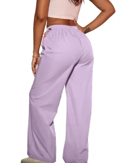 Elastic Waist Cargo Wide Leg Pants
