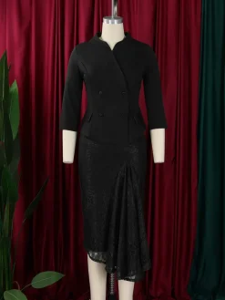 Elegant Lace Top Pencil Skirt Set