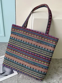 Embroidered Owl Floral Print Shoulder Bag