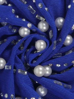 Feather Rhinestone Strapless Mini Dress