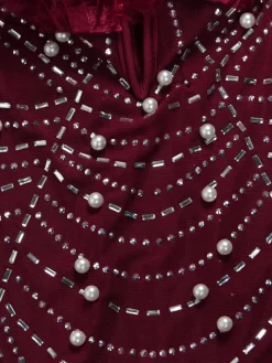 Feather Rhinestone Strapless Mini Dress