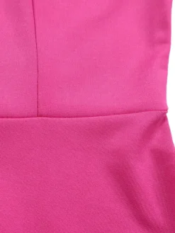 Flared Sleeve Square Neck Midi Dress with Belt