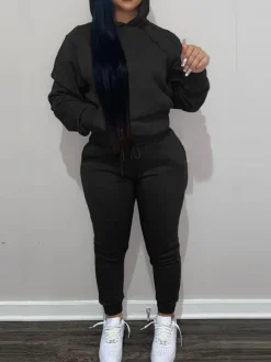 Fleece-Lined Hoodie u0026 Sweatpants Set