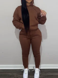 Fleece-Lined Hoodie u0026 Sweatpants Set