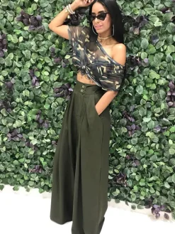 Floor Length Solid Color Wide Leg Pants