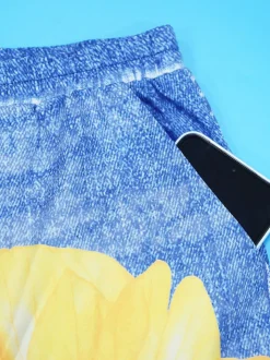 Floral Butterfly Print Wide Leg Jeans