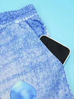 Floral Butterfly Print Wide Leg Jeans