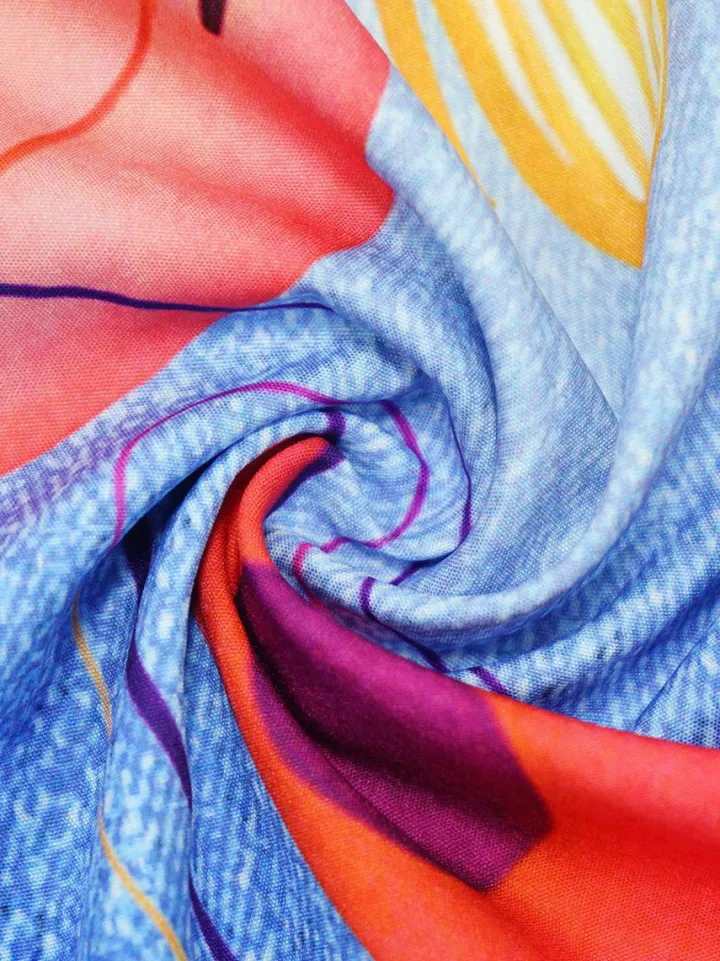 Floral Butterfly Print Wide Leg Jeans