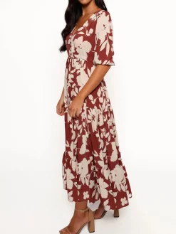 Floral Print A Line Flowy Dresses