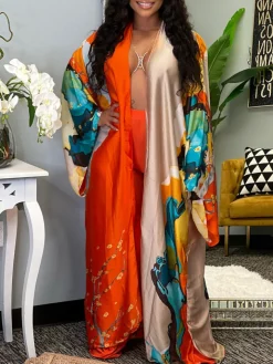 Floral Print Beach Cover-Up Cardigan