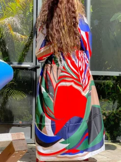 Floral Print Beach Cover-Up Cardigan