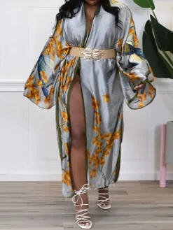 Floral Print Beach Cover-Up Cardigan