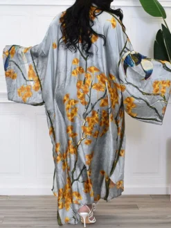 Floral Print Beach Cover-Up Cardigan