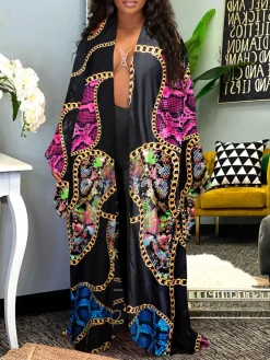 Floral Print Beach Cover-Up Cardigan