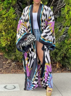 Floral Print Beach Cover-Up Cardigan