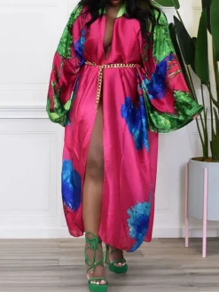 Floral Print Beach Cover-Up Cardigan