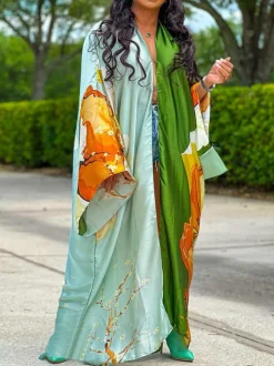 Floral Print Beach Cover-Up Cardigan