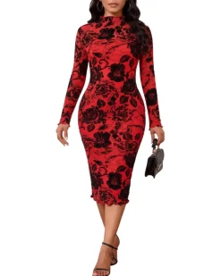 Floral Print Midi Dress