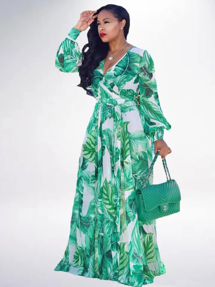 Floral Print Pleated Maxi Dress