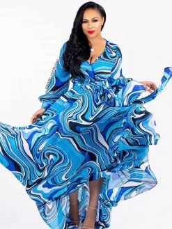 Floral Print Pleated Maxi Dress