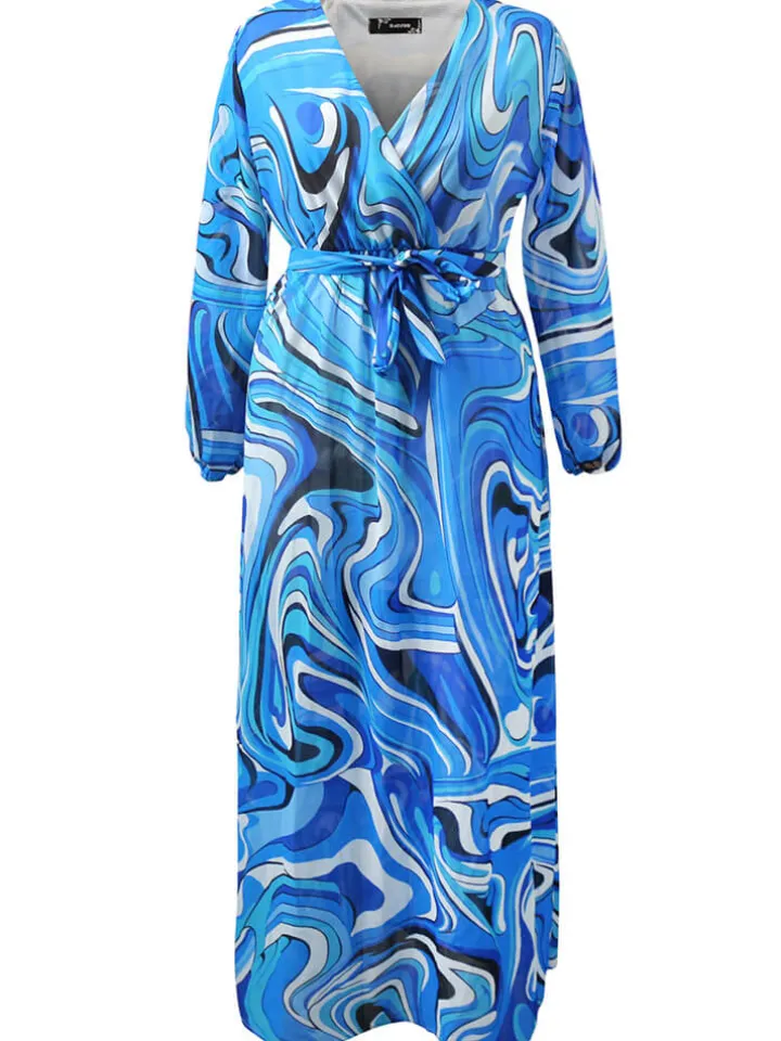 Floral Print Pleated Maxi Dress