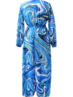 Floral Print Pleated Maxi Dress