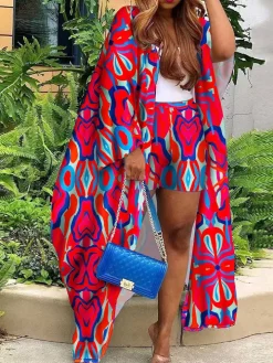 Floral Print Two-Piece Cardigan Set