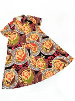 Flowy Plus Size Shirt Collar Short Sleeve Midi Dress