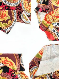 Flowy Plus Size Shirt Collar Short Sleeve Midi Dress