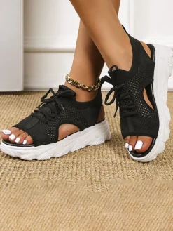 Fly Kinitting Vamp Platform Sandal