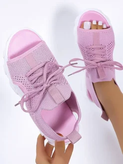 Fly Kinitting Vamp Platform Sandal