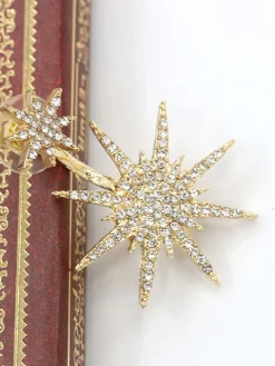 Glitter Rhinestone Snowflake Earrings