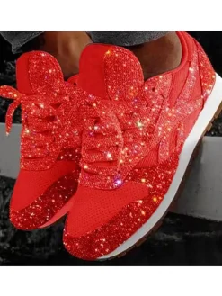 Glitter Round Toe Sequined Sneaker