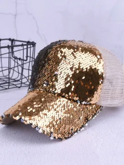 Glitter Sequin Mesh Baseball Caps