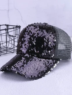 Glitter Sequin Mesh Baseball Caps