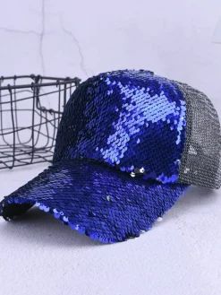 Glitter Sequin Mesh Baseball Caps