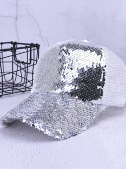 Glitter Sequin Mesh Baseball Caps