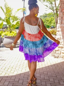 Gradient Print Multicolored Cami Mini Dress