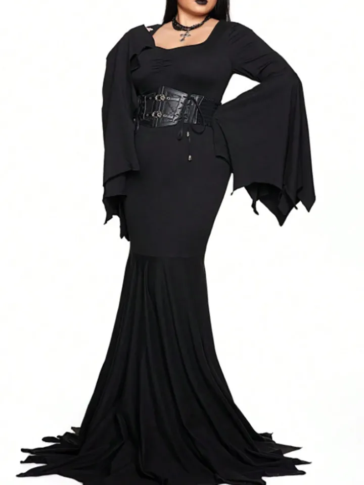 Halloween Costume Gothic Bat Wing Maxi Dress