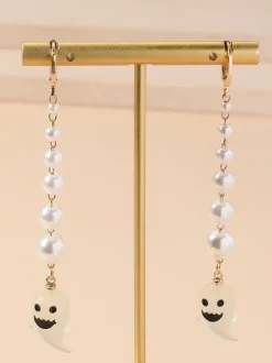 Halloween Pearl Ghost Earrings