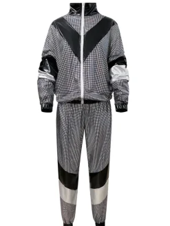 Halloween 80s Disco Glitter Jacket Pants Sets