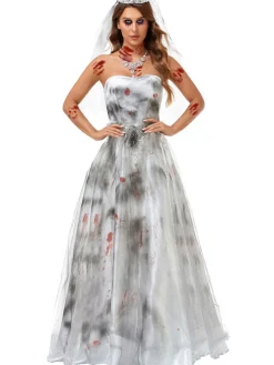 Halloween Sleeveless Ghost Bride Costume