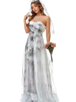 Halloween Sleeveless Ghost Bride Costume