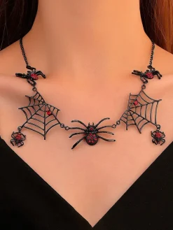 Halloween Spider Web Necklaces
