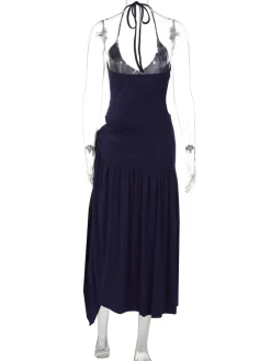 Halter Backless Maxi Skirt Set