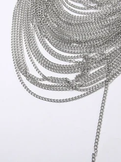 Halter Backless Metal Chain Crop Top