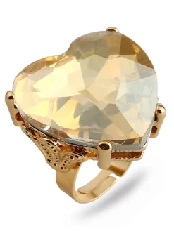 Heart Shape Retro Imitation Gemstone Ring
