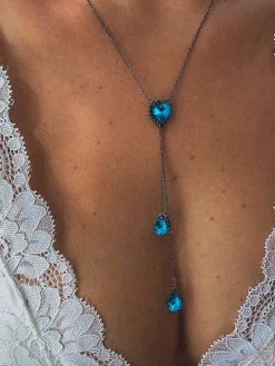 Heart Shaped Rhinestone Pendant Necklace