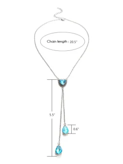 Heart Shaped Rhinestone Pendant Necklace